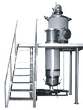 Rising film evaporator concentration tank